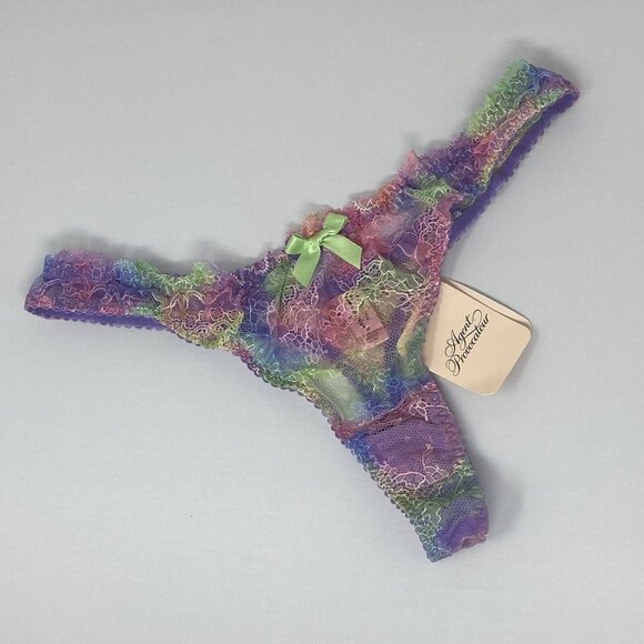 Agent Provocateur Phoenix Multi Rainbow Pastel Thong AP3 Medium NWT $190